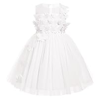 IMEKIS Toddler Girls Butterfly Birthday Dress High Low Tulle Wedding Party Tulle Dresses Cake Smash Photo Shoot