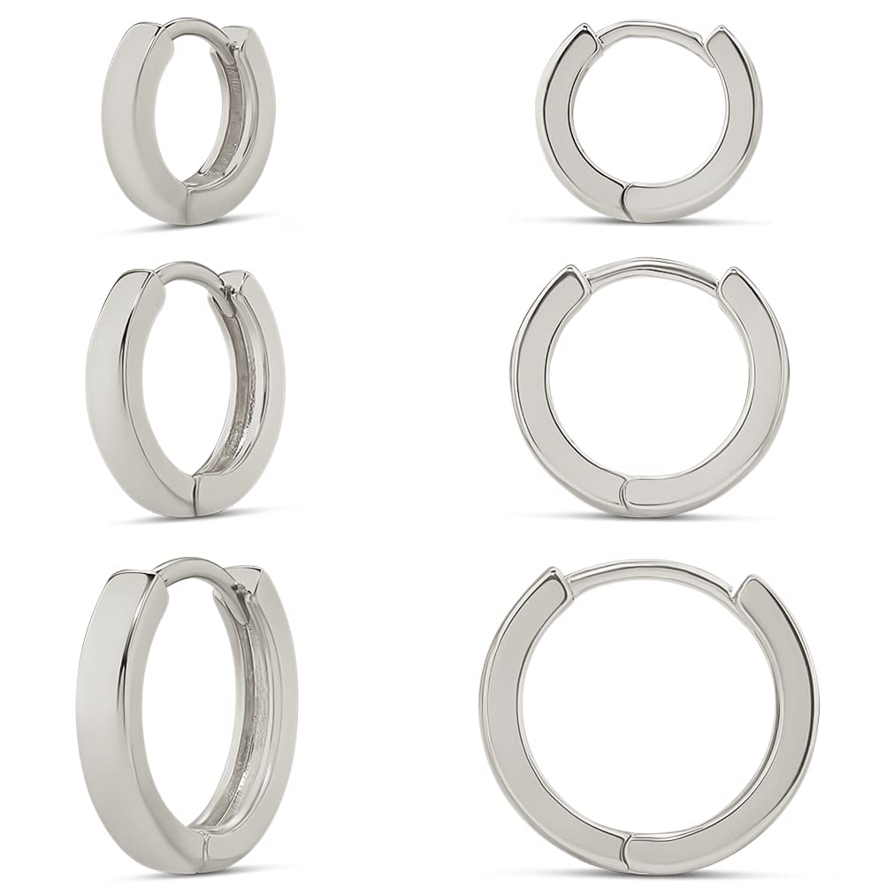 Amazon Essentials 14K Gold or Sterling Silver Plated Hoop Set