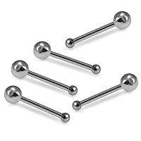 Pack of 5 Pieces Plain Ball Top 22 Gauge 925 Sterling Silver Ball End Nose Stud