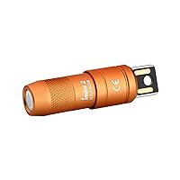 OLIGHT IMINI 2 EDC Rechargeable Keychain Flashlight, 50 Lumens Compact and Portable Mini Light, Tiny LED Keyring Lights with Built-in Battery Ideal for Everyday Carry and Emergencies (Orange)