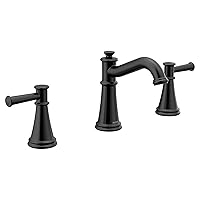 Moen Belfield Matte Black Two-Handle Widespread Bathroom Faucet Trim Kit, Valve Required, T6405BL