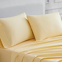 Luxury Cotton 400 Thread Count Ultimate Cotton Percale King Pillowcases, Set of 2, Lt Yellow