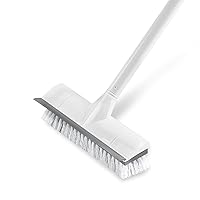  Eyliden Tub and Tile Scrubber Brush, 2 in 1 Floor Scrub Brush  with Long Handle - 2 Scouring Pads & 1 Stiff Bristles Brush Head Cleaner  Brushes, No Scratch Shower Brushes