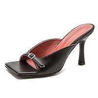 Stiletto Heels Square Toe Slip On Causal Trendy Breathable Slip On Sandals Women Summer Shoes
