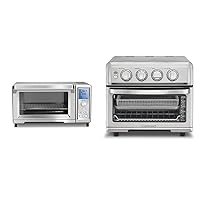 Cuisinart Convection Toaster Oven, Stainless Steel, TOB-260N1 & Air Fryer + Convection Toaster Oven, 8-1 Oven with Bake, Grill, Broil & Warm Options, Stainless Steel, TOA-70