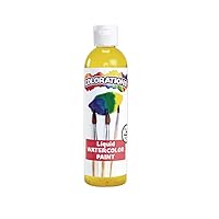 Colorations Liquid Watercolor Paint, 8 fl oz, Yellow, Non-Toxic, Painting, Kids, Craft, Hobby, Fun, Water Color, Posters, Cool effects, Versatile, Gift