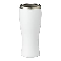 Kokura Pottery IENOMI Vacuum Insulated Stainless Steel Beer Tumbler, 14.2 fl oz (420 ml), Cold Retention, Double Wall Construction, Stainless Steel Beer, White, Approx. φ3.0 x 6.8 inches (7.5 x 17