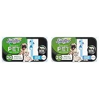 Swiffer Sweeper Pet Heavy Duty Multi-Surface Wet Cloth Refills for Floor Mopping and Cleaning, Fresh scent, 20 count (Pack of 2)