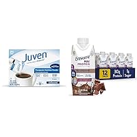 Juven Therapeutic Nutrition Powder for Wound Healing, 30 Count and Ensure Max Protein Nutrition Shakes, 30g Protein, 12 Pack