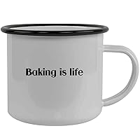Baking Is Life - Stainless Steel 12oz Camping Mug, Black