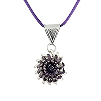 Weave Got Maille Purple Whirlybird Chain Maille Necklace Kit with Swarovski Crystal