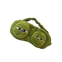 Cute 3D Frog Eye Sleep Mask, Funny Cute Frog Eye Blindfold Cover for Children Adult, Soft Eyeshade Sleeping Mask for Plane Travel Yoga Office Snap (Green)