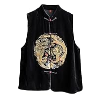 Silk Velvet Embroidery Waistcoat for Women's Chinese Element Vest 61
