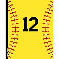Softball Journal #12: College Ruled Composition Notebook | 110 Pages | Yellow