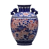 Chinese Style Jingdezhen Blue and White Vase Ceramic Red Porcelain Kaolin Flower Vase Home Decor Handmade Vases Dragon vase x1