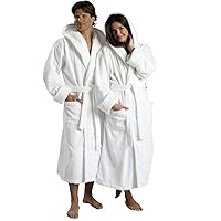 MONARCH 2Pcs His and Hers Robes Gift Set, Hooded, Luxury Combed Cotton, Five-Star Hotel Choice from