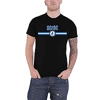 AC/DC Men's Blue Logo & Stripe Slim Fit T-Shirt Black