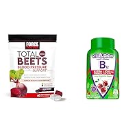 Force Factor Total Beets Blood Pressure Support with Grapeseed Extract & Vitafusion Extra Strength B12 for Energy, Cherry Flavored Gummies