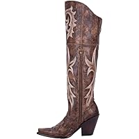 Dan Post Womens Jilted Embroidered Snip Toe Dress Boots Over the Knee High Heel 3