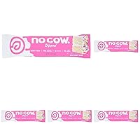 No Cow Protein Bars, Birthday Cake, 20g Plant Based Vegan Protein, Keto Friendly, Low Sugar, Low Carb, Low Calorie, Gluten Free, Naturally Sweetened, Dairy Free, Non GMO, Kosher, 1 Count (Pack of 5)