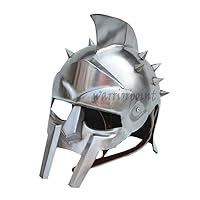 Warriorpoint Medieval Maxims Gladiator Iron 18 Gauge Replica Helmet Custom Silver