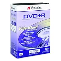 Verbatim DVD+R 4.7GB 8X 10pk Video Trimcases (with VideoGard Protection)