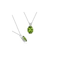 1.14-1.45 Cts of 8x6 mm AAA Oval Peridot Scroll Solitaire Pendant in Platinum