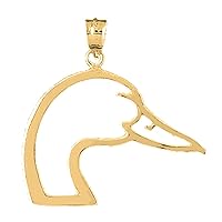 Silver Duck Head Pendant | 14K Yellow Gold-plated 925 Silver Duck Head Pendant