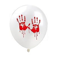 ERINGOGO 15 Pcs 12 Red Balloons Halloween Balloons Halloween Decor Party Decoration Balloons Bloody Handprint Balloons Halloween Party Balloons Confetti Emulsion