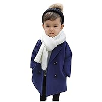 Kids Coats Boys Notched Boys Coat Girls Collar Jacket Baby Breasted Wool Elegant Double 4t Boys (Navy, 18-24 Months)