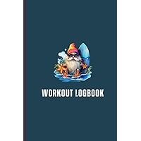 Cute Workout Planner with Happy Dwarf, Cyan Color Workout Log Book Daily Fitness Tracker, 6