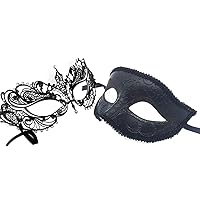 Halloween Masquerade Mask for Men Bauta Mask Women Metal Cosplay Halloween Masks Venetian Mardi Gras Lace Haute Couture Mask