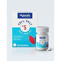 Hyland's Cold Medicine and Sore Throat Relief, Natural Treatment of Colds, Sore Throats, Runny Nose, and Burns, Naturals #5 Cell Salt Kali Muriaticum 6X Tablets, 100 Count