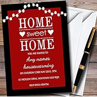 Red String Lights Personalized Housewarming Party Invitations