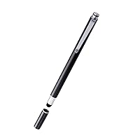 Elecom P-TPSLIMC02BK Stylus Pen, Ultra Sensitivity, Lightweight, Slim Tip, 0.2 inches (5.5 mm), Magnetic Cap, Compatible with Glass Film, Clip, Black
