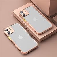 for iPhone 13 Pro Max Shockproof Bumper Clear Phone Case for iPhone 12 11 Pro Max XR X XS 6 6S 7 8 Plus Matte Hard Cover,Pink,for iPhone13 Mini