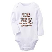 Let Me See That Casserole Thanksgiving Shirt Funny Romper Newborn Baby Bodysuit Infant Jumpsuit Kids Long Sleeve Clothes