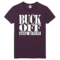 Buck Off Gone Huntin' Printed T-Shirt - Eggplant - XL