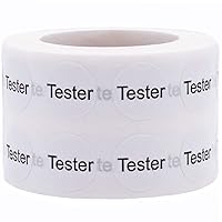 White Tester Stickers, 1/2 Inch Round, 1000 Labels on a Roll