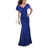 Velvet Prom Dresses Off Shoulder V Neck Bridesmaid Dresses Mermaid Evening Gowns for Women Party Prom Dresses 2024