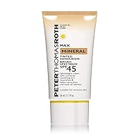 Peter Thomas Roth | Max Mineral Tinted Sunscreen Broad Spectrum SPF 45 | Tinted Moisturizer with SPF, Water-Resistant Mineral Sunscreen For Sensitive Skin, 1.7 Fl Oz. (Pack of 1)
