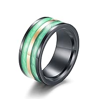 Epoxy Titanium Steel Ring Trendy Men's Hand Jewelry Accessories Steel Wedding Band Rings