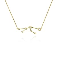 18k Gold Taurus Zodiac Constellation Diamond Necklace (0.15 ct.), 45cm (Yellow, gold)