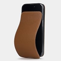 Marcel Robert - Flip case for iPhone 15 Pro Max - Wireless Charging - Made in France with Dolphin Finish Calfskin - Gold