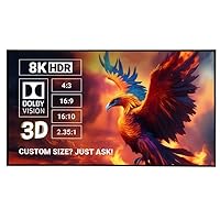 Phoenix Screens - Ultra Thin Fixed Frame Screen - Black Diamond Acoustic ALR/CLR Long/Standard Throw 8K, 3D Active 150
