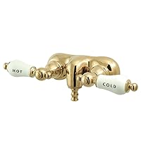 Elements of Design DT0412CL Hot Springs Wall Mount Clawfoot Tub Filler, Polished Brass