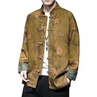 Chinese Style Autumn Winter Jackets For Men Cotton Vintage Tang Suit Coat Chinese Hanfu Traditional Clothing