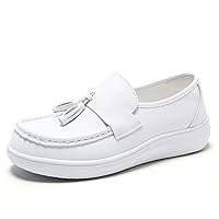 Nursing Shoes Clearance Zappos Work Shoes for Employees White Flat Loafers Women Size 9