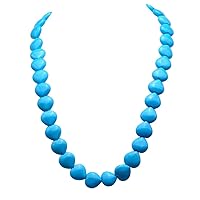 Blue Turquoise Necklace 18x8.5mm Heart Turquoise Strand Necklaces 26