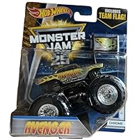 Hot Wheels Monster Jam Chrome Avenger #4 with Team Flag